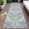 Piper Looms Chantille Geometric ACN2195 Sky Machine Washable Area Rug Runner Outdoor Lifestyle Image Feature