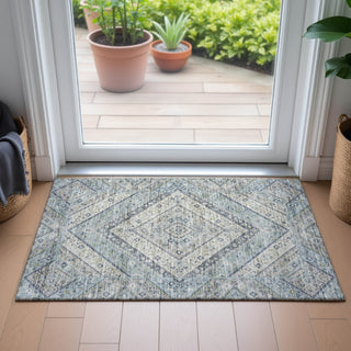 Piper Looms Chantille Geometric ACN2195 Sky Machine Washable Area Rug Scatter Lifestyle Image Feature