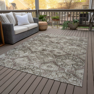 Piper Looms Chantille Panel ACN2196 Chocolate Machine Washable Area Rug Outdoor Lifestyle Image Feature