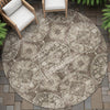 Piper Looms Chantille Panel ACN2196 Chocolate Machine Washable Area Rug Round Outdoor Lifestyle Image Feature