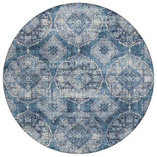 Piper Looms Chantille Panel ACN2196 Denim Machine Washable Area Rug Round Main Image