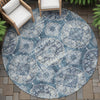 Piper Looms Chantille Panel ACN2196 Denim Machine Washable Area Rug Round Outdoor Lifestyle Image Feature
