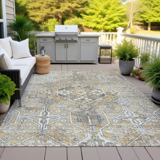 Piper Looms Chantille Global ACN2197 Gold Machine Washable Area Rug Outdoor Lifestyle Image Feature