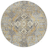Piper Looms Chantille Global ACN2197 Gold Machine Washable Area Rug Round Main Image