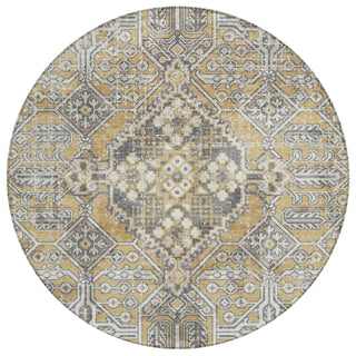 Piper Looms Chantille Global ACN2197 Gold Machine Washable Area Rug Round Main Image