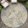 Piper Looms Chantille Global ACN2197 Gold Machine Washable Area Rug Round Outdoor Lifestyle Image Feature