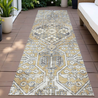 Piper Looms Chantille Global ACN2197 Gold Machine Washable Area Rug Runner Outdoor Lifestyle Image Feature