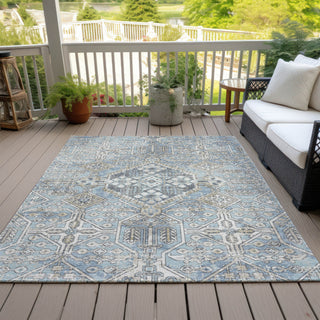 Piper Looms Chantille Global ACN2197 Sky Machine Washable Area Rug Outdoor Lifestyle Image Feature