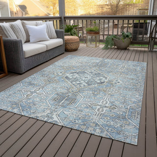 Piper Looms Chantille Global ACN2197 Sky Machine Washable Area Rug Outdoor Lifestyle Image Feature