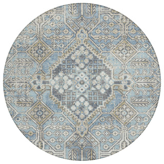 Piper Looms Chantille Global ACN2197 Sky Machine Washable Area Rug Round Main Image