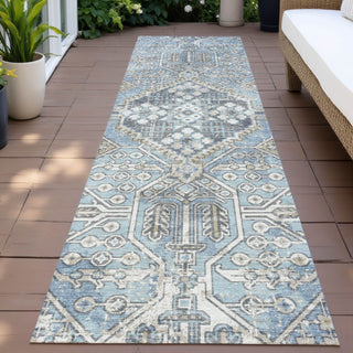 Piper Looms Chantille Global ACN2197 Sky Machine Washable Area Rug Runner Outdoor Lifestyle Image Feature