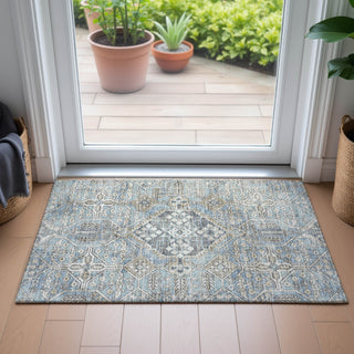 Piper Looms Chantille Global ACN2197 Sky Machine Washable Area Rug Scatter Lifestyle Image Feature