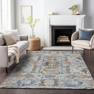 Piper Looms Chantille Bohemian ACN2198 Gray Machine Washable Area Rug Lifestyle Image Feature