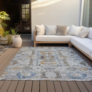 Piper Looms Chantille Bohemian ACN2198 Gray Machine Washable Area Rug Outdoor Lifestyle Image Feature