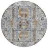 Piper Looms Chantille Bohemian ACN2198 Gray Machine Washable Area Rug Round Main Image