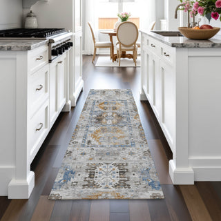 Piper Looms Chantille Bohemian ACN2198 Gray Machine Washable Area Rug Runner Lifestyle Image Feature