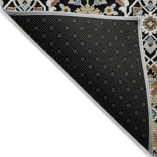 Piper Looms Chantille Panel ACN2199 Black Machine Washable Area Rug Backing Image