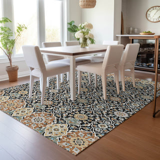Piper Looms Chantille Panel ACN2199 Black Machine Washable Area Rug Lifestyle Image Feature