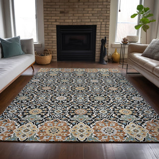 Piper Looms Chantille Panel ACN2199 Black Machine Washable Area Rug Lifestyle Image Feature