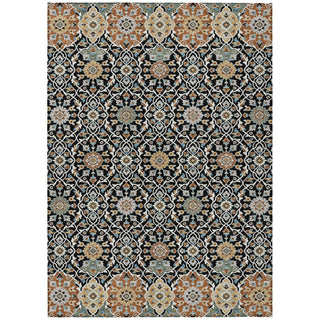 Piper Looms Chantille Panel ACN2199 Black Machine Washable Area Rug main image