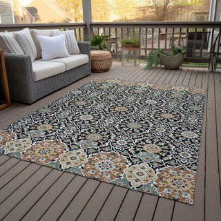 Piper Looms Chantille Panel ACN2199 Black Machine Washable Area Rug Outdoor Lifestyle Image Feature