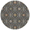 Piper Looms Chantille Panel ACN2199 Black Machine Washable Area Rug Round Main Image