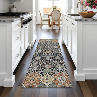 Piper Looms Chantille Panel ACN2199 Black Machine Washable Area Rug Runner Lifestyle Image Feature