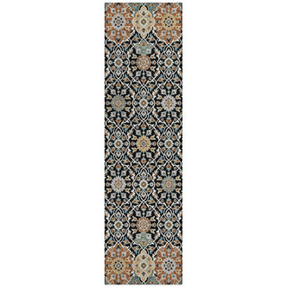 Piper Looms Chantille Panel ACN2199 Black Machine Washable Area Rug Runner Main Image