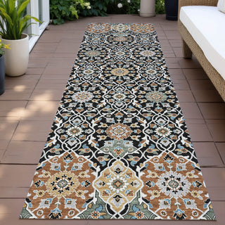 Piper Looms Chantille Panel ACN2199 Black Machine Washable Area Rug Runner Outdoor Lifestyle Image Feature