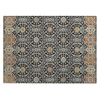Piper Looms Chantille Panel ACN2199 Black Machine Washable Area Rug Scatter Main Image