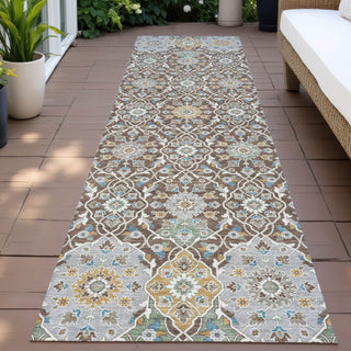 Piper Looms Chantille Panel ACN2199 Chocolate Machine Washable Area Rug Runner Outdoor Lifestyle Image Feature