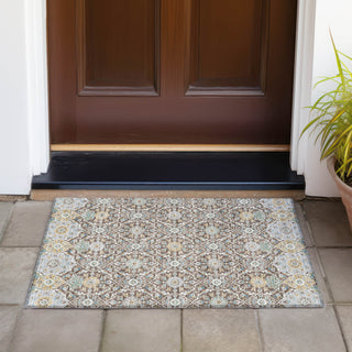 Piper Looms Chantille Panel ACN2199 Chocolate Machine Washable Area Rug Scatter Outdoor Lifestyle Image Feature
