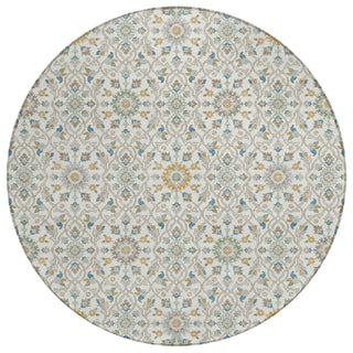 Piper Looms Chantille Panel ACN2199 Ivory Machine Washable Area Rug Round Main Image