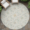 Piper Looms Chantille Panel ACN2199 Ivory Machine Washable Area Rug Round Outdoor Lifestyle Image Feature