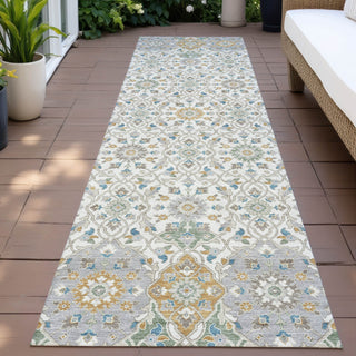 Piper Looms Chantille Panel ACN2199 Ivory Machine Washable Area Rug Runner Outdoor Lifestyle Image Feature