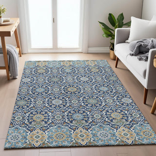 Piper Looms Chantille Panel ACN2199 Navy Machine Washable Area Rug Lifestyle Image Feature