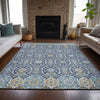 Piper Looms Chantille Panel ACN2199 Navy Machine Washable Area Rug Lifestyle Image Feature