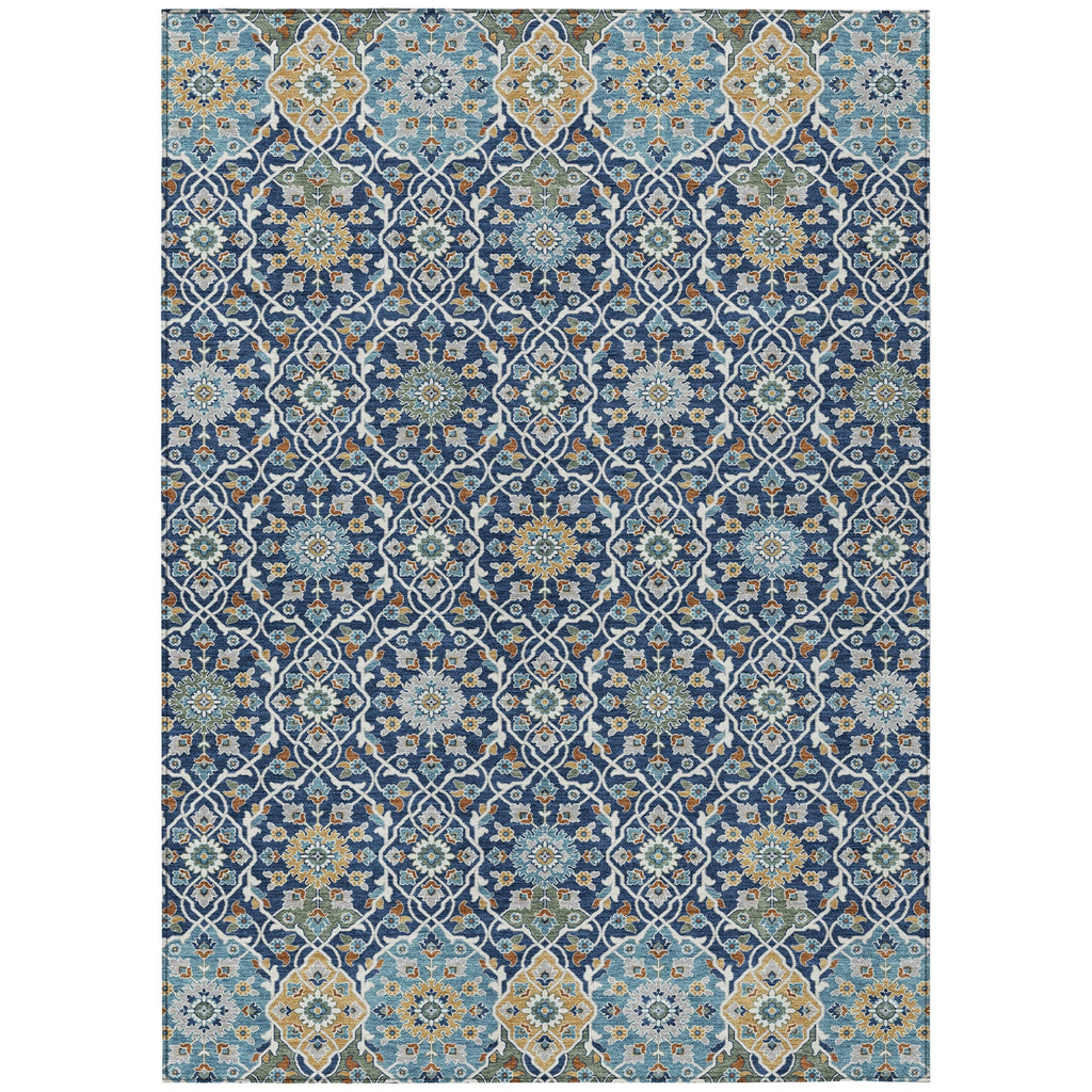 Piper Looms Chantille Panel ACN2199 Navy Machine Washable Area Rug main image