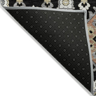 Piper Looms Chantille Bohemian ACN2200 Black Machine Washable Area Rug Backing Image