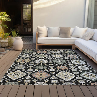 Piper Looms Chantille Bohemian ACN2200 Black Machine Washable Area Rug Outdoor Lifestyle Image Feature