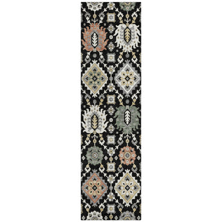 Piper Looms Chantille Bohemian ACN2200 Black Machine Washable Area Rug Runner Main Image