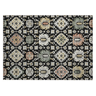 Piper Looms Chantille Bohemian ACN2200 Black Machine Washable Area Rug Scatter Main Image
