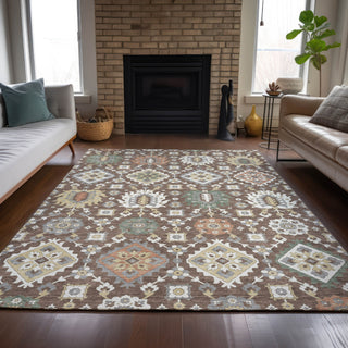 Piper Looms Chantille Bohemian ACN2200 Chocolate Machine Washable Area Rug Lifestyle Image Feature