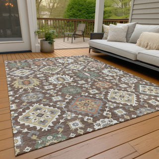 Piper Looms Chantille Bohemian ACN2200 Chocolate Machine Washable Area Rug Outdoor Lifestyle Image Feature
