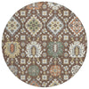 Piper Looms Chantille Bohemian ACN2200 Chocolate Machine Washable Area Rug Round Main Image