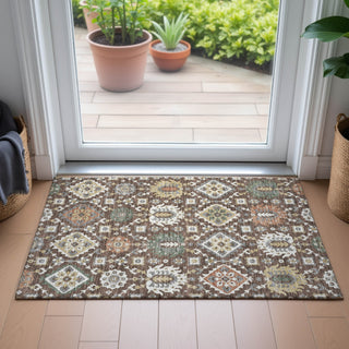 Piper Looms Chantille Bohemian ACN2200 Chocolate Machine Washable Area Rug Scatter Lifestyle Image Feature