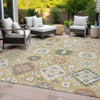 Piper Looms Chantille Bohemian ACN2200 Gold Machine Washable Area Rug Outdoor Lifestyle Image Feature