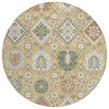 Piper Looms Chantille Bohemian ACN2200 Gold Machine Washable Area Rug Round Main Image