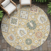 Piper Looms Chantille Bohemian ACN2200 Gold Machine Washable Area Rug Round Outdoor Lifestyle Image Feature