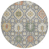 Piper Looms Chantille Bohemian ACN2200 Gray Machine Washable Area Rug Round Main Image